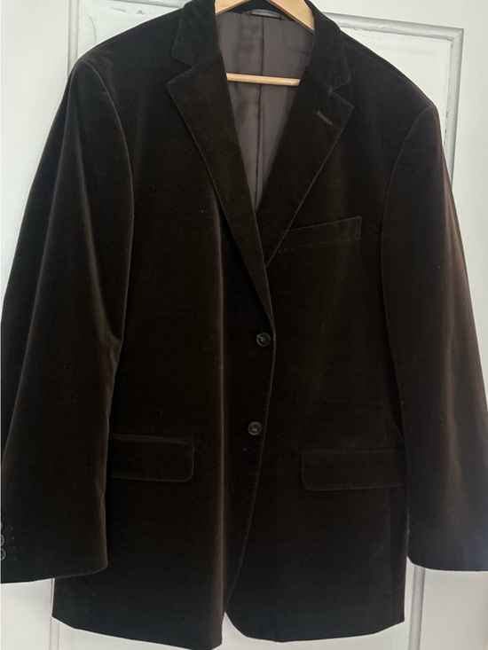Zegna Other - Men's Dark Brown Velvet Blazer - Two-Button Notch Lapel
